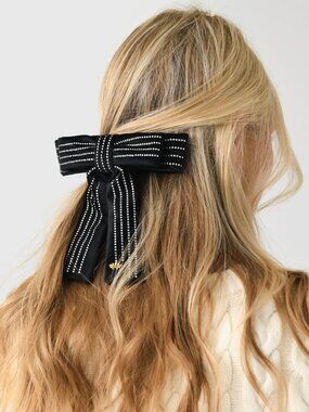 LELE SADOUGHI Crystal Pinstripe Antoinette Bow Barrette – NWT